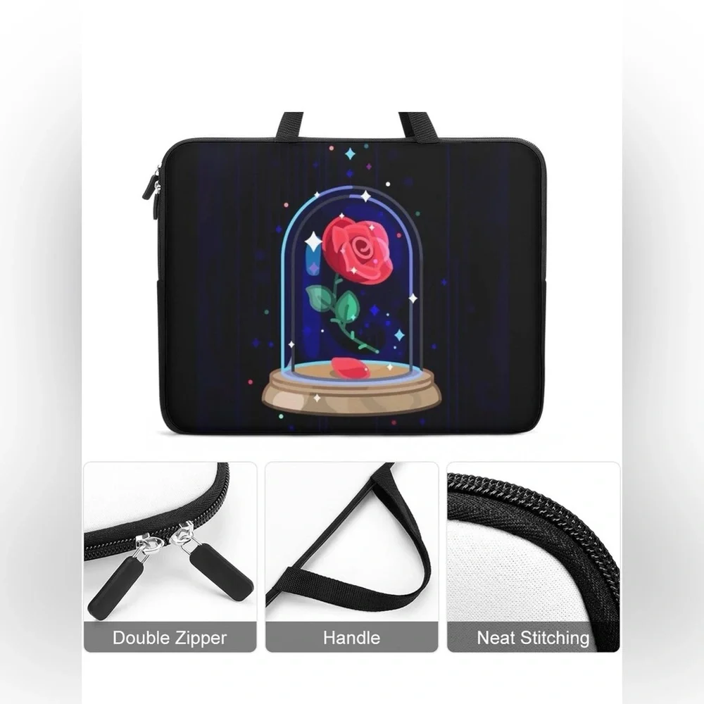 Amazon Black Laptop Sleeve with Rose Design